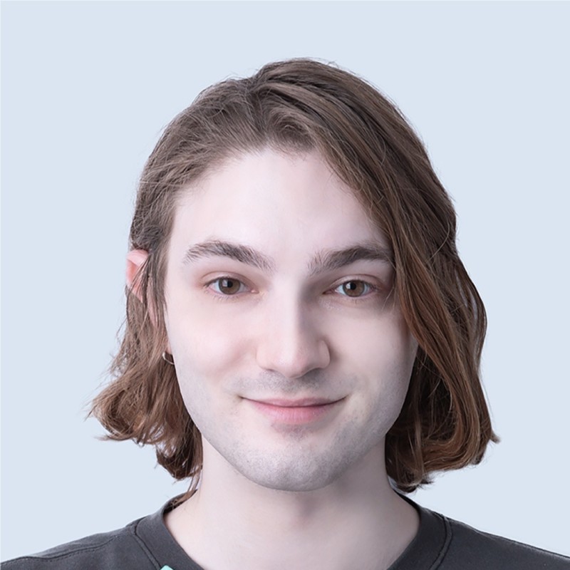 A portrait image of the developer